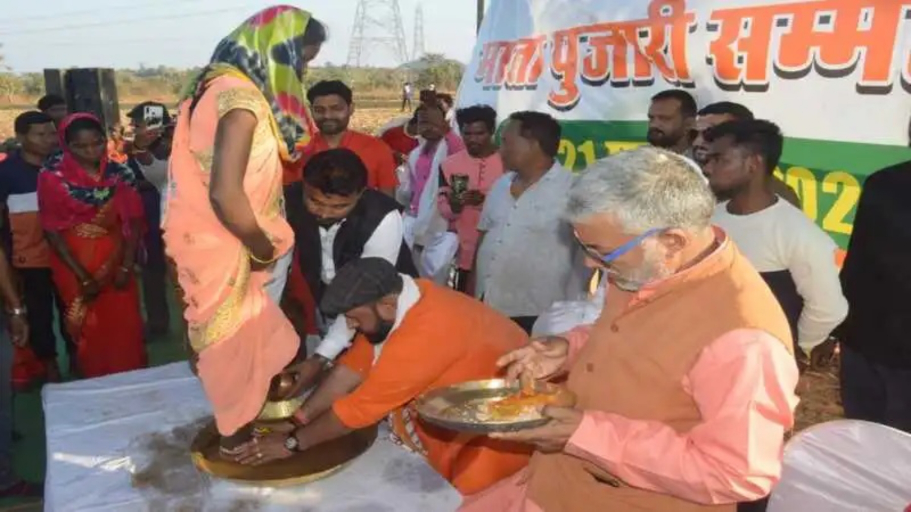 Prabal Pratap Singh washed his feet with Ganga water